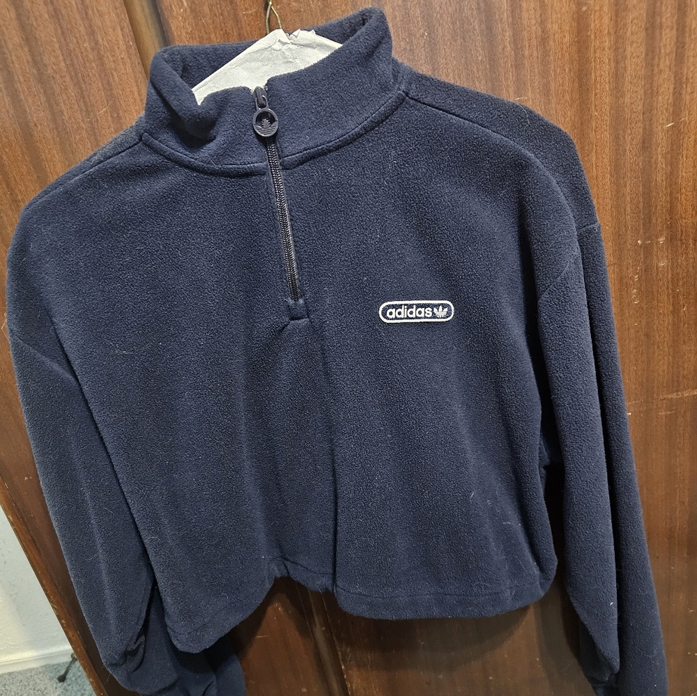 Adidas Women's Blue Fleece Jacket L